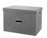 Large Linen Collapsible Storage Bins With Removable Lids And Handles, Wa... - $39.99