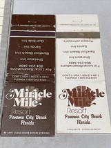 Lot Of 2 Matchbook Cover  Miracle Mile Resort  Panama City Bch, FL gmg Unstruck - $24.75