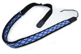 Guitar Strap  Adjustable Paracord 2&quot; Wide for Base Acoustic Electric BLUE GRAY - £15.63 GBP