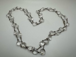 Vintage Long Sterling Silver Crystal Necklace 64” - $198.00