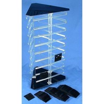 3 Sided Rotating Revolving Jewelry Display Stand with 100 2&quot; Black Earri... - £35.52 GBP
