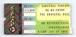 Grateful Morti Concerto Ticket Stub Giugno 18 1983 Saratoga Molle New York - £83.97 GBP