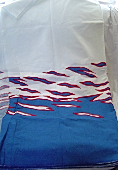 Primary image for Red White and Blue Flame Cotton Fabric 5 Yards