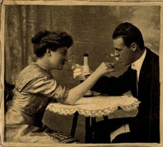 Champagne Toast Novelty Romance A Health to Our Sweethearts 1910s DB Postcard - £3.27 GBP