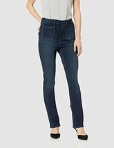 Laurie Felt Silky Denim Indigo and White High-Waisted Patch Pocket Baby Bell 1X - £22.08 GBP