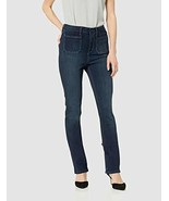 Laurie Felt Silky Denim Indigo and White High-Waisted Patch Pocket Baby ... - $38.47 CAD