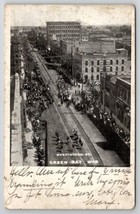 Green Bay Wisconsin Parade On Washington Street 1905 Postcard P21 - £11.22 GBP