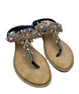 Women's Gem Embellished Thong Sandals Size EU 38 (US 8) - €24,28 EUR