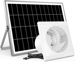 Solar Powered Exhaust Vent Fan Large Air Flow for Greenhouse, Shed, Chicken Coop - £108.74 GBP