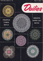 1953 Doilies Crochet Knitted Hairpin Patterns Star Book No 104 American ... - $4.00