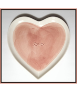 NEW RARE Large Watercolor Heart Shaped Stoneware Serving Platter  - £71.31 GBP