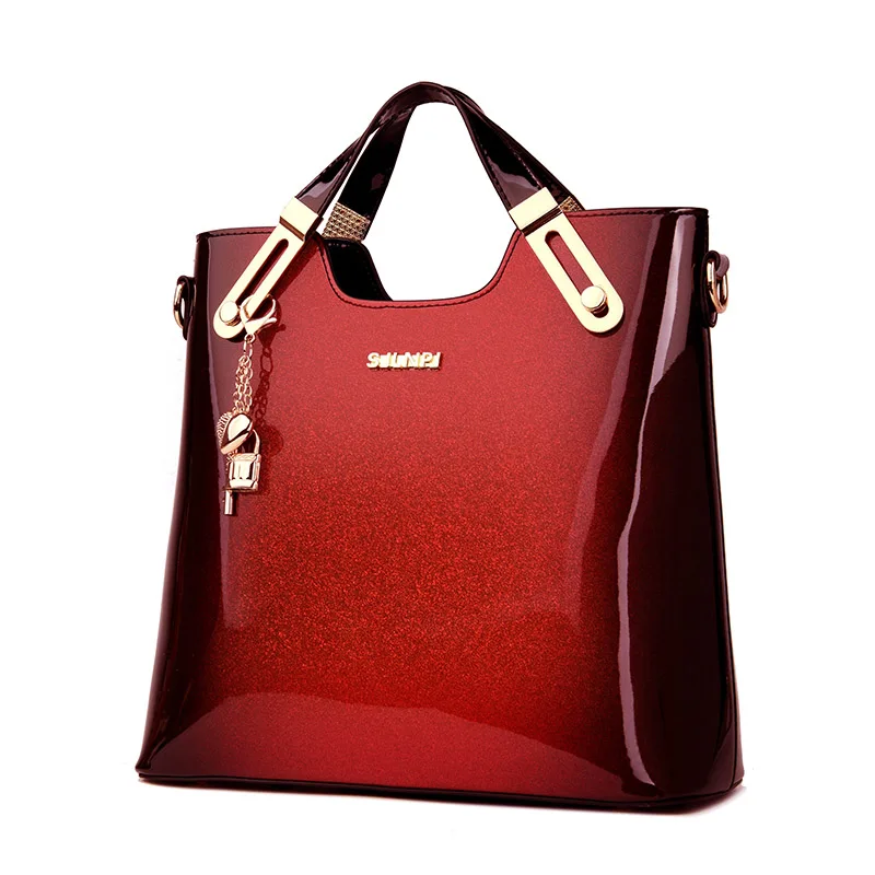 New Women Leather Handbags Designer Crossbody Bag High Quality Patent Leather La - £58.54 GBP