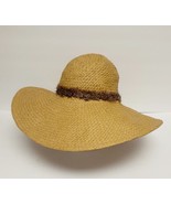O’NEILL Feather Band Straw Floppy Hat Natural Sun Women&#39;s Large Brim One... - £23.07 GBP