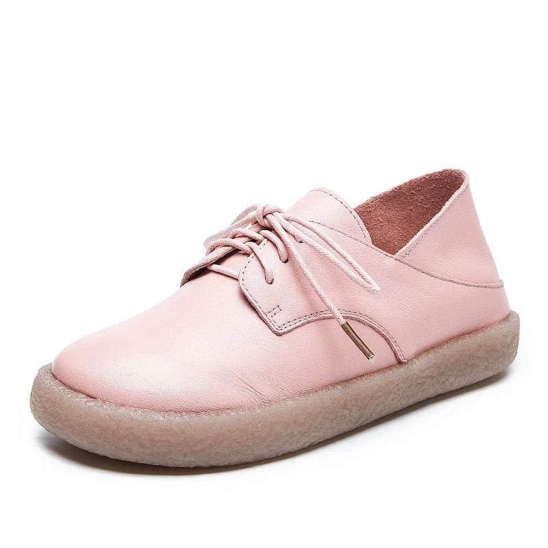 Fashion Women Genuine Leather Shoes Spring Autumn Soft Cow-Muscle Sole Flat Shoe - £61.78 GBP