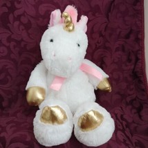 Sparks Create Metallic Unicorn plush Pink White, Gold 21&quot; Animal Adventures - £15.81 GBP