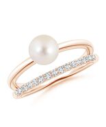 ANGARA Freshwater Pearl Dual Shank Ring in 14K Solid Gold (Grade: AAAA |... - $1,453.11