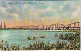 Postcard International Bridge Sault Ste Marie Ontario - £3.08 GBP
