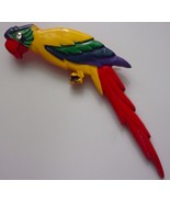 Vintage Large Tropical Multicolored Parrot Bird Pin Brooch 1980s - $5.99