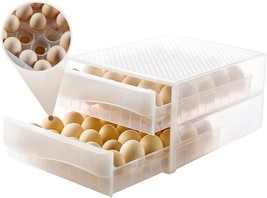 60 Grid Egg Container Refrigerator Holder 2 Drawer Organizer Storage Fresh Box - £23.48 GBP