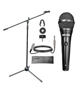 5 Core Foldable Tripod Mic Stand + Premium Vocal Dynamic Cardioid Mic Combo - £31.52 GBP