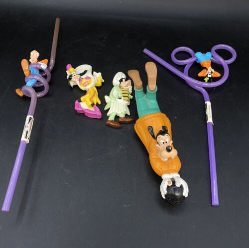 Goofy Applause Twist Silly Drinking Straw Disney LOT Magnets & Toy - £19.73 GBP