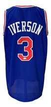 Allen Iverson Signed Custom Blue Pro-Style Basketball Jersey JSA ITP - £131.39 GBP