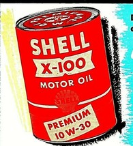 Vtg 1954 Shell X-100 Motor Oil Ink Blotter Calendar Card Unused - £12.85 GBP