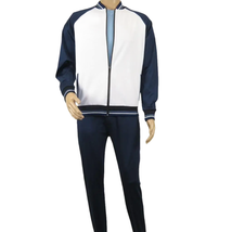 Men's Monte Carlo Turkey Jogging Suit 2pc Jump Set Stretchable 95192 Blue White image 2