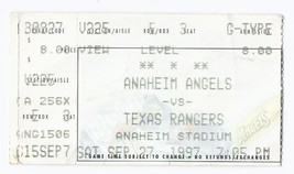 1997 Texas Rangers @ Anaheim Angels Ticket Stub September 27th Ivan Rodriquez HR - £7.67 GBP