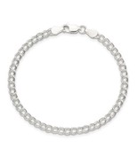 Sterling Silver 3.5mm Double Link Charm 7 inch Bracelet - $48.20 CAD