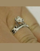 2.1CT Round Moissanite Engagement Bridal Ring 4k White Gold Plated - $100.33