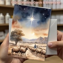 Christmas Greeting Cards w/ Envelope - Set of 6 -5x7 Cards &amp; Envelopes #008 - £9.47 GBP