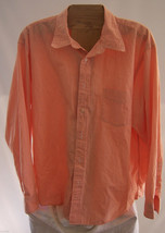 J Crew Orange White Striped Cotton Long Sleeve Button Down shirt Mens Si... - £14.80 GBP