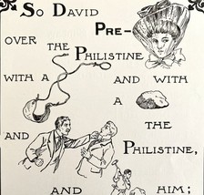1901 Bible Passage Samuel 17:50 Victorian Word Symbol Puzzle Religious D... - $19.99