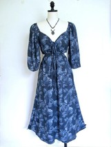 NWT Banana Republic Cutout Maxi Dress S Navy Blue Tropical Print Peekabo... - $69.00