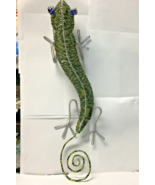 Beadworx glass bead art work green gecko lizard large retired 19 1/2” - $74.99