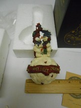 Boyds Bears ornament "Mistletoe & Holly" #25900 snowman lovers 1997 Christmas - $25.24