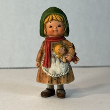 Vintage Girl Holding a Doll Figurine - $9.74