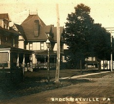 RPPC Principale Street Vista Brockwayville Pennsylvania Pa Cartolina 1911 - £30.97 GBP