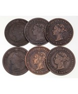 Canada Lot of 6 Large Cents (1876-H to 1901) Fine+ to XF+ Condition - £55.37 GBP