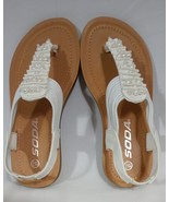 Soda Girls Pearl Open Toe Slip On Thong Dress Sandal White Size 13.5 - $44.71 CAD