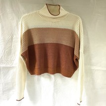 Wonderly Cotton Blend Striped Oversize Crop Sweater Women’s Medium Fall ... - $17.82