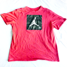 Nike Air Jordan Jumpman Logo T-shirt Red Dri Fit Good Condition - $11.87