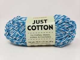 Premier Yarns Just Cotton Yarn - 2.1 oz. 104 Yds - Turquoise Marl - £7.01 GBP