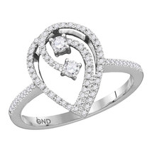 10k White Gold Round Diamond 2-stone Bridal Wedding Engagement Ring 1/4 Ctw - £255.79 GBP