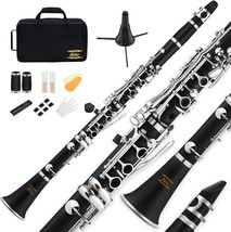 Eastar B Flat Clarinet For Beginner, Ebonite Clarinet Nickel-Plated With... - $2,433.42 MXN