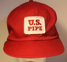 Vintage US Pipe Hat Cap Red K Brand Snapback  ba1 - £36.16 GBP