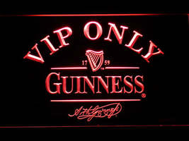 Guinness Beer VIP Only Illuminated Led Neon Sign Home Decor, Bar, Pub,Lights Art - £20.90 GBP+