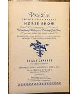 WATCHUNG STABLES (NJ) 25th Annual HORSE SHOW 16-page Prize List June 2-3... - €11,03 EUR