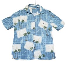 Batik Bay Men&#39;s Size Large Front Pocket Blue Rayon Short Sleeve Hawaiian Shirt - £12.73 GBP